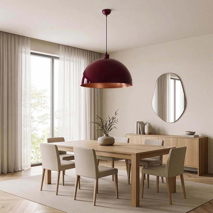 Brilagi - Lampadario LED sospeso su cavo METALO 1xE27/40W/230V Ø 60 cm bordeaux/ramato