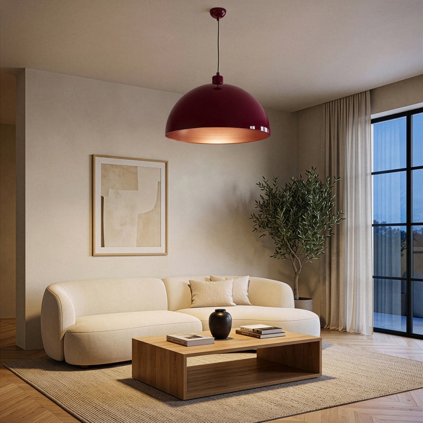 Brilagi - Lampadario LED sospeso su cavo METALO 1xE27/40W/230V Ø 60 cm bordeaux/ramato