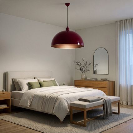 Brilagi - Lampadario LED sospeso su cavo METALO 1xE27/40W/230V Ø 60 cm bordeaux/ramato