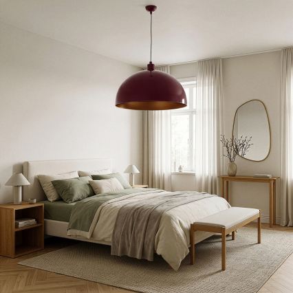 Brilagi - Lampadario LED sospeso su cavo METALO 1xE27/40W/230V Ø 60 cm bordeaux/ramato