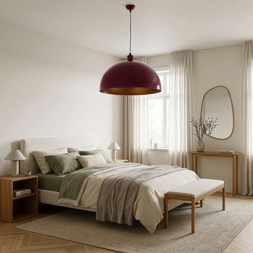 Brilagi - Lampadario LED sospeso su cavo METALO 1xE27/40W/230V Ø 60 cm bordeaux/ramato