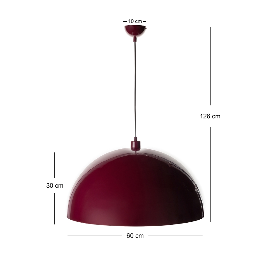 Brilagi - Lampadario LED sospeso su cavo METALO 1xE27/40W/230V Ø 60 cm bordeaux/ramato