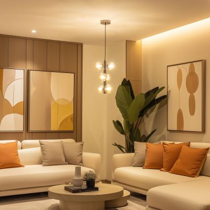 Brilagi - Lampadario LED sospeso su cavo MILLA 6xG9/3W/230V nero cromato/oro