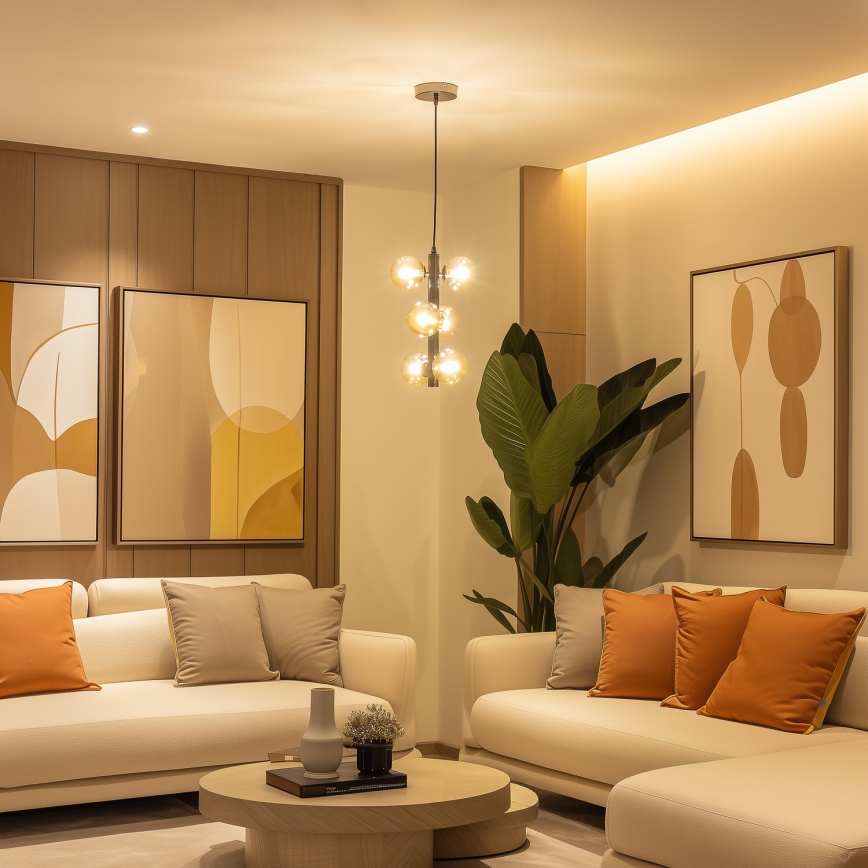 Brilagi - Lampadario LED sospeso su cavo MILLA 6xG9/3W/230V nero cromato/oro