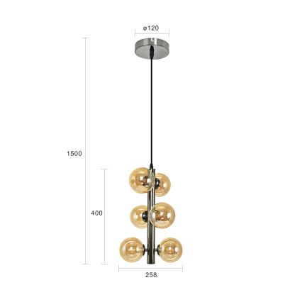 Brilagi - Lampadario LED sospeso su cavo MILLA 6xG9/3W/230V nero cromato/oro