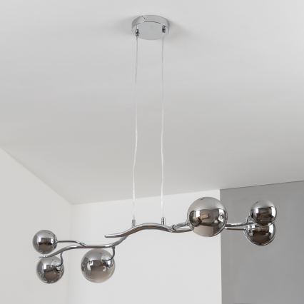 Brilagi - Lampadario LED sospeso su cavo MISTEL 6xG9/3W/230V nero cromato/fumé