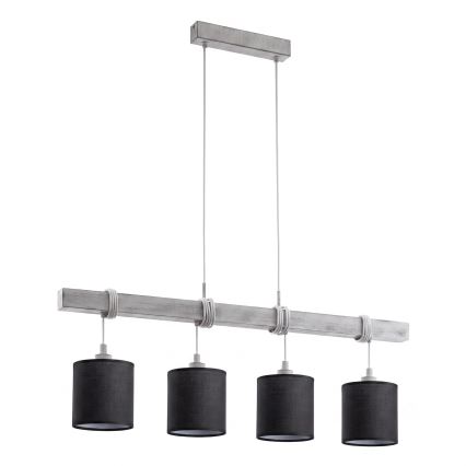 Brilagi - Lampadario LED sospeso su cavo NUBILA 4xE27/60W/230V grigio/nero