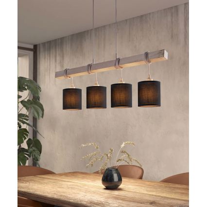 Brilagi - Lampadario LED sospeso su cavo NUBILA 4xE27/60W/230V grigio/nero