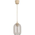 Brilagi - Lampadario LED sospeso su cavo RETRO GLASS 1xE27/60W/230V Ø 14 cm beige/grigio fumé