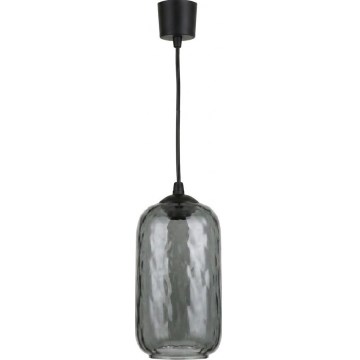 Brilagi - Lampadario LED sospeso su cavo RETRO GLASS 1xE27/60W/230V Ø 14 cm nero/grigio fumé