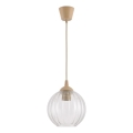 Brilagi - Lampadario LED sospeso su cavo RETRO GLASS 1xE27/60W/230V Ø 18 cm beige/trasparente