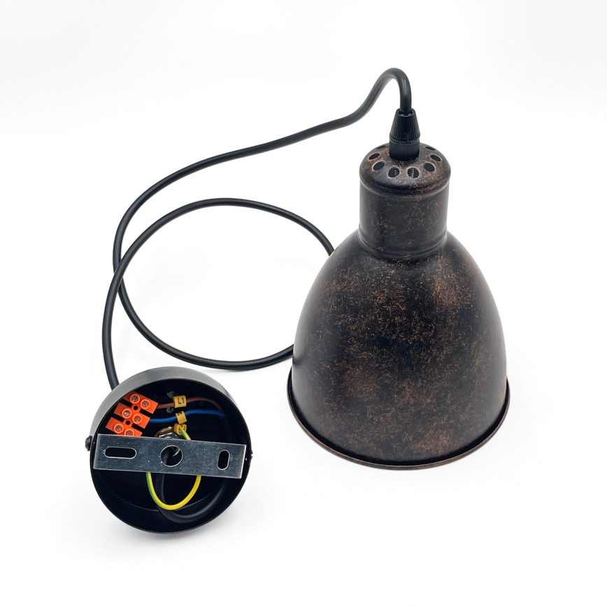 Brilagi - Lampadario LED sospeso su cavo RIDDY 1xE27/60W/230V rame/patina