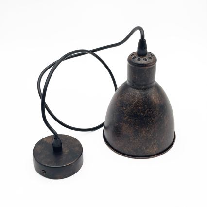 Brilagi - Lampadario LED sospeso su cavo RIDDY 1xE27/60W/230V rame/patina