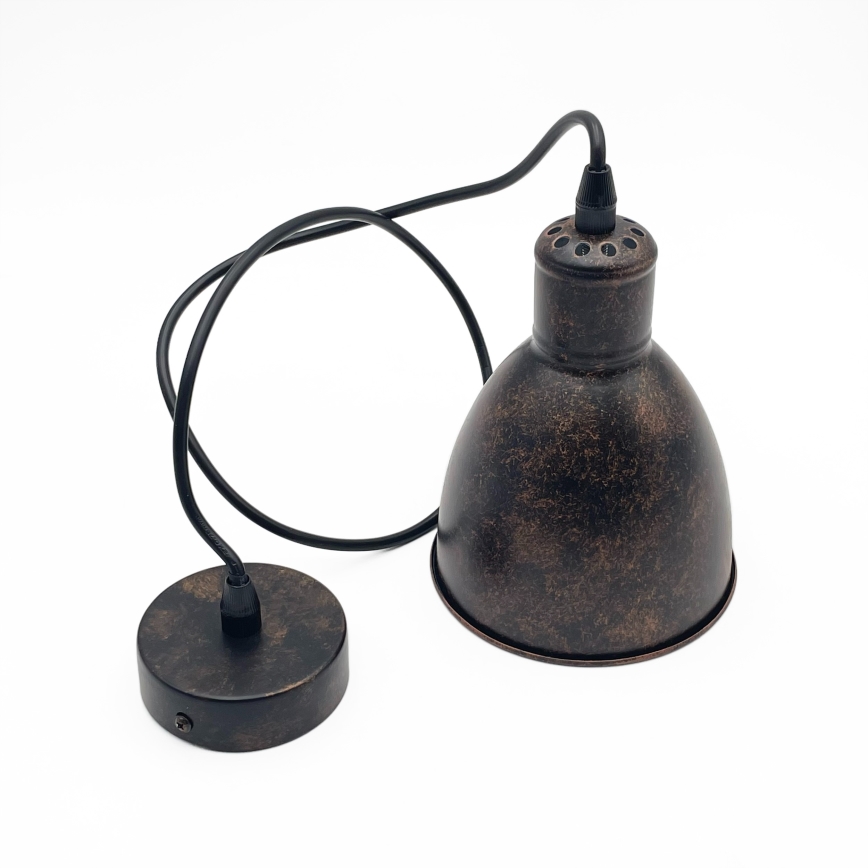 Brilagi - Lampadario LED sospeso su cavo RIDDY 1xE27/60W/230V rame/patina