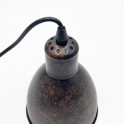 Brilagi - Lampadario LED sospeso su cavo RIDDY 1xE27/60W/230V rame/patina