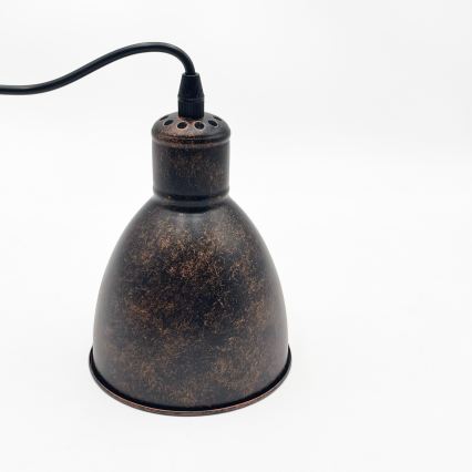 Brilagi - Lampadario LED sospeso su cavo RIDDY 1xE27/60W/230V rame/patina