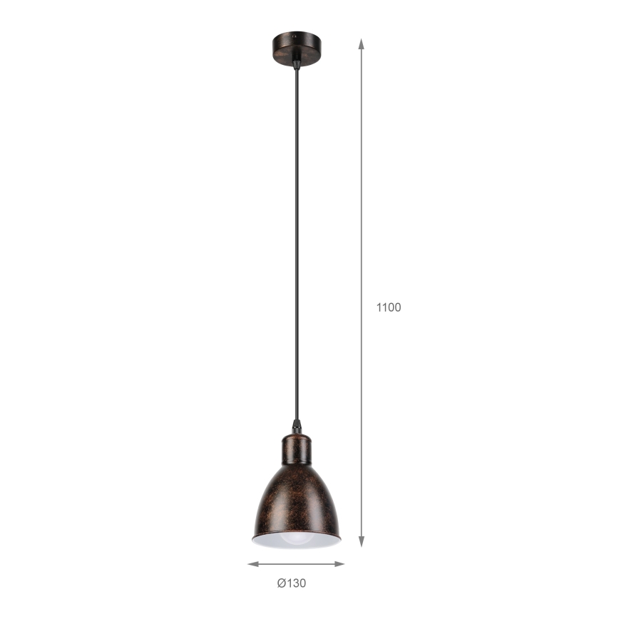 Brilagi - Lampadario LED sospeso su cavo RIDDY 1xE27/60W/230V rame/patina