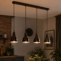 Brilagi - Lampadario LED sospeso su cavo RIDDY 4xE27/60W/230V rame/patina