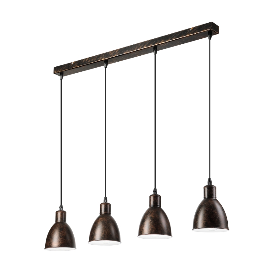Brilagi - Lampadario LED sospeso su cavo RIDDY 4xE27/60W/230V rame/patina