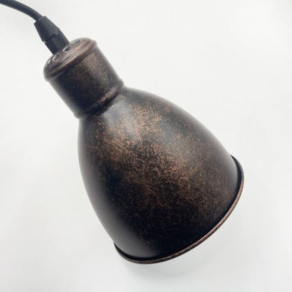 Brilagi - Lampadario LED sospeso su cavo RIDDY 4xE27/60W/230V rame/patina