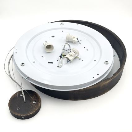 Brilagi - Lampadario LED su cavo CARVALHO SMOKEY 3xE27/60W/230V rovere Ø 47,5 cm