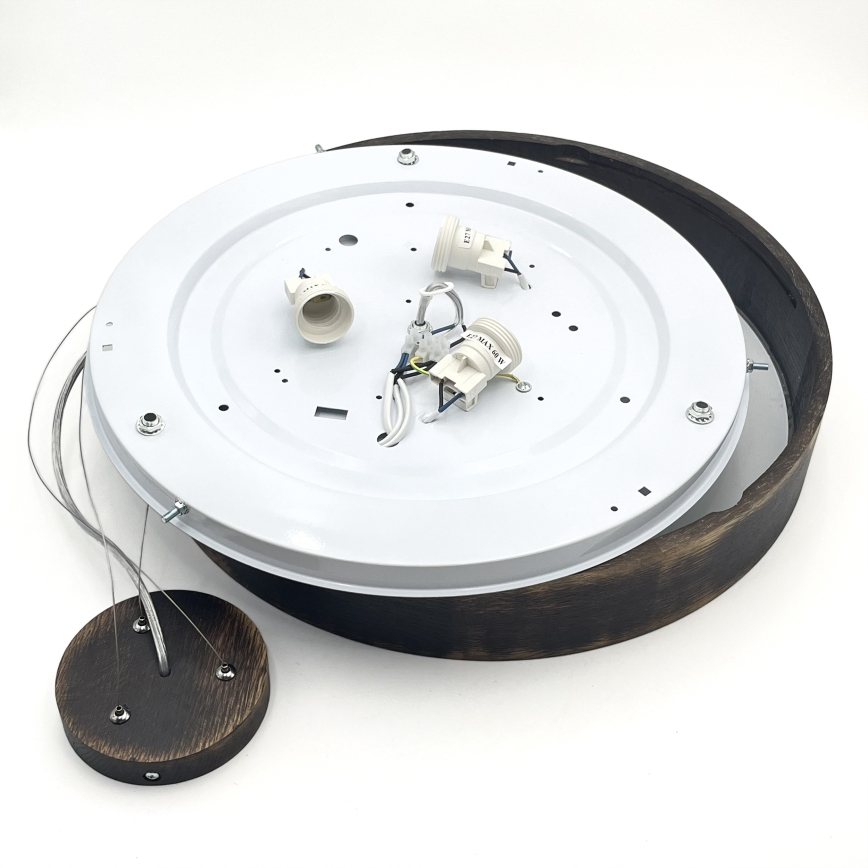 Brilagi - Lampadario LED su cavo CARVALHO SMOKEY 3xE27/60W/230V rovere Ø 47,5 cm