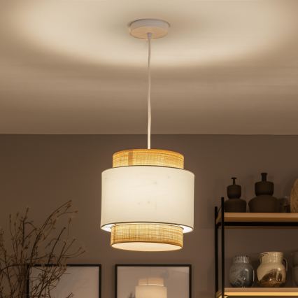 Brilagi - Lampadario LED su cavo CERIA 1xE27/40W/230V Ø 30 cm beige/bianco