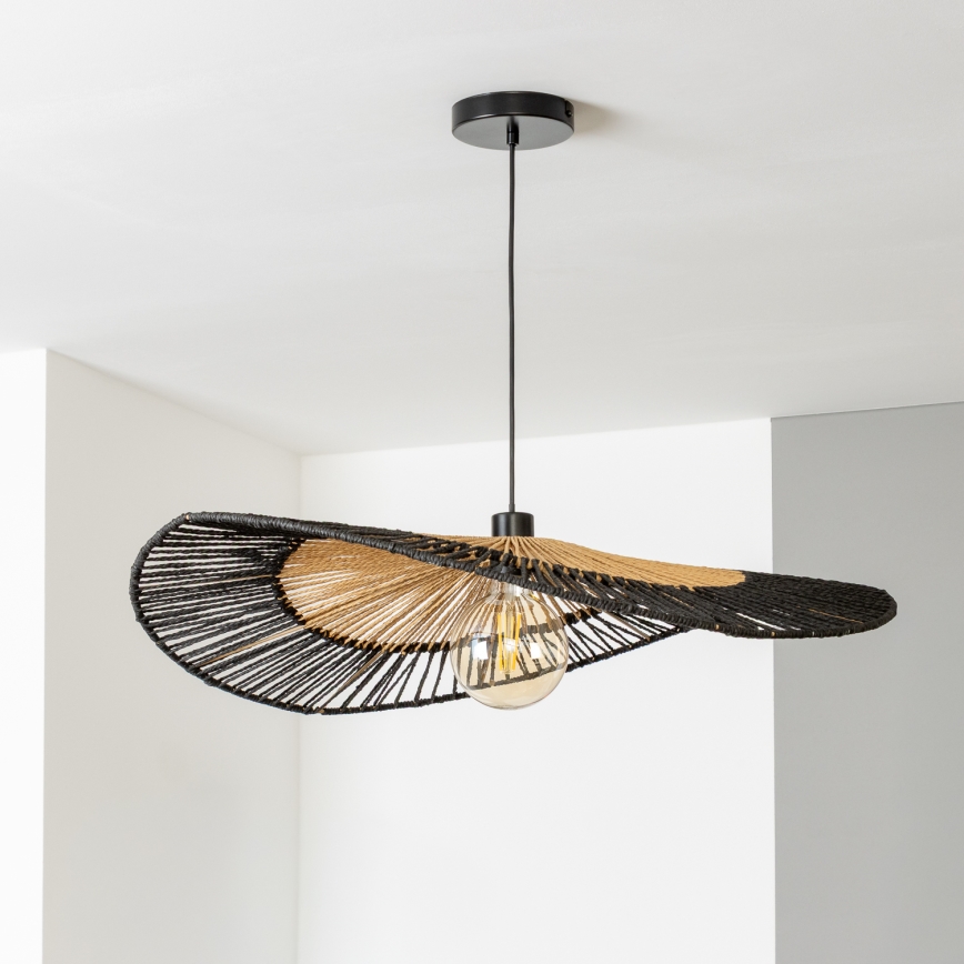 Brilagi - Lampadario LED su cavo CERIA BOHO 1xE27/40W/230V Ø 50 cm nero/marrone