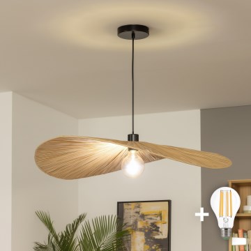 Brilagi - Lampadario LED su cavo CERIA BOHO 1xE27/40W/230V Ø 80 cm, in rafia