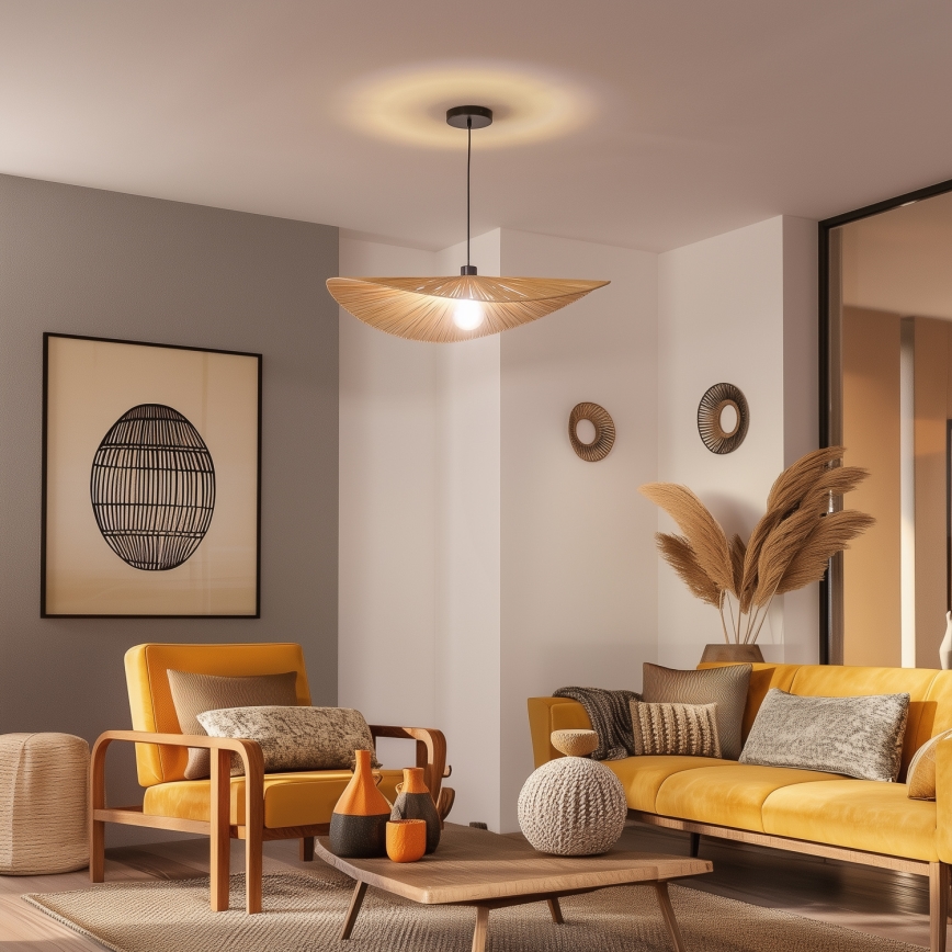 Brilagi - Lampadario LED su cavo CERIA BOHO 1xE27/40W/230V Ø 80 cm, in rafia