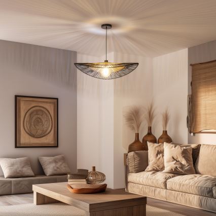 Brilagi - Lampadario LED su cavo CERIA BOHO 1xE27/40W/230V Ø 80 cm nero/marrone