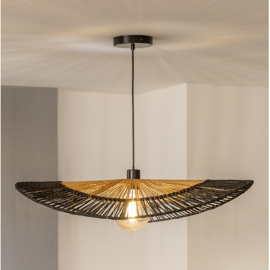 Brilagi - Lampadario LED su cavo CERIA BOHO 1xE27/40W/230V Ø 80 cm nero/marrone