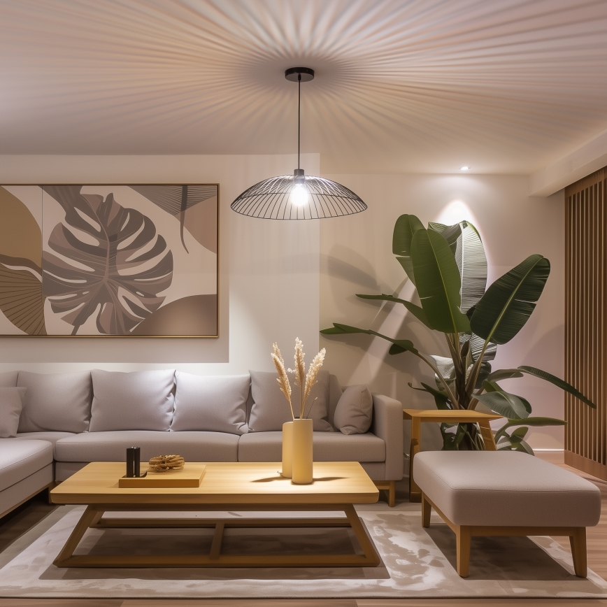 Brilagi - Lampadario LED su cavo CERIA WIRE 1xE27/40W/230V Ø 60 cm nero