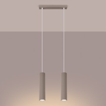 Brilagi - Lampadario LED su cavo CRESTO 2xGU10/10W/230V taupe