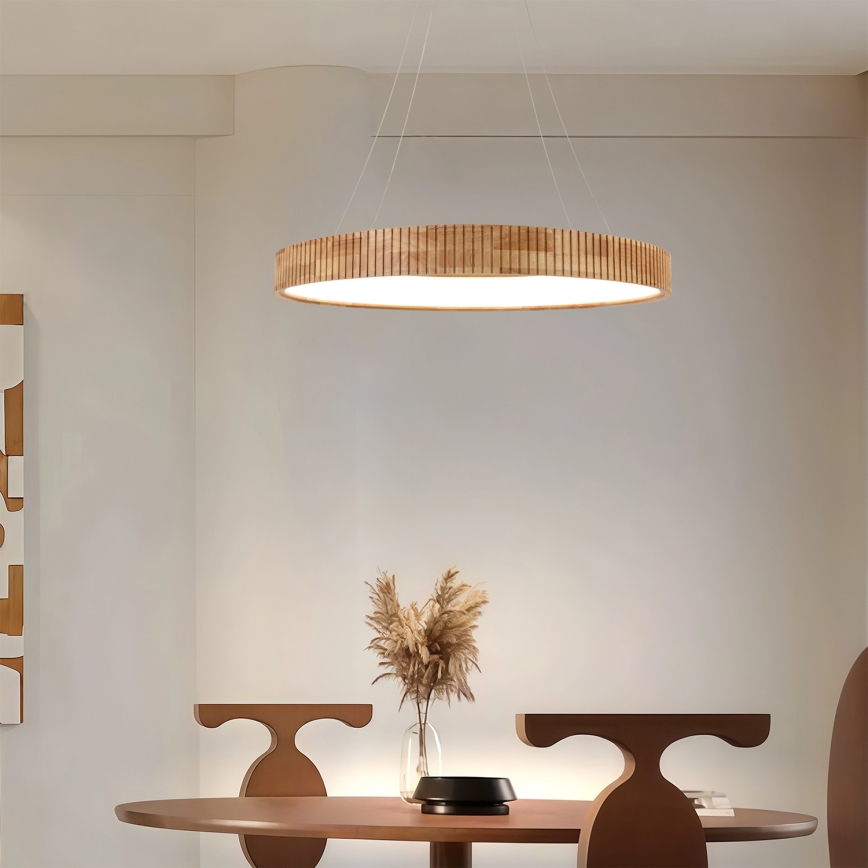 Brilagi - Lampadario LED a sospensione su cavo FALCON WOOD MODERN LED/60W/230V 3000/4000/6000K Ø 80 cm in legno