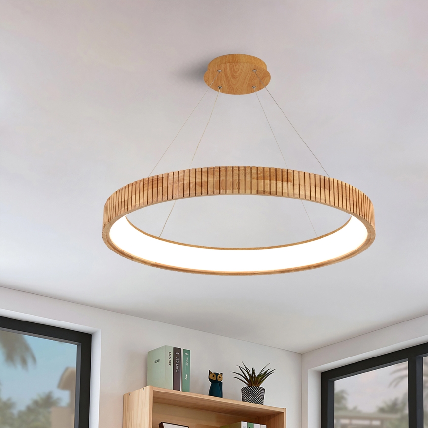 Brilagi - Lampadario LED a sospensione su cavo FALCON WOOD MODERN LED/60W/230V 3000/4000/6000K Ø 80 cm in legno