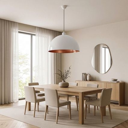 Brilagi - Lampadario LED su cavo METALO 1xE27/40W/230V Ø 60 cm bianco/ramato