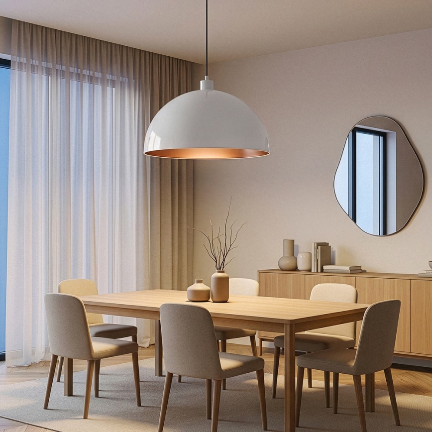 Brilagi - Lampadario LED su cavo METALO 1xE27/40W/230V Ø 60 cm bianco/ramato