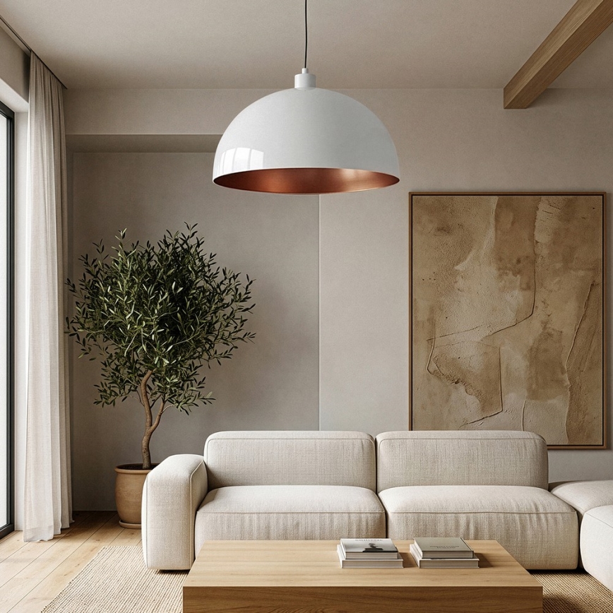 Brilagi - Lampadario LED su cavo METALO 1xE27/40W/230V Ø 60 cm bianco/ramato