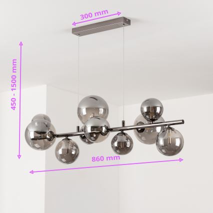 Brilagi - Lampadario LED su cavo MILLA 10xG9/3W/230V nero cromato/fumé