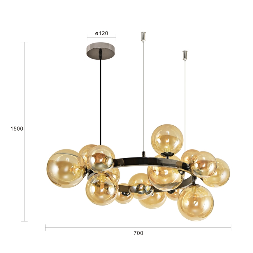 Brilagi - Lampadario LED su cavo MILLA 15xG9/3W/230V nero cromato/oro