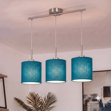Brilagi - Lampadario LED su cavo NUBILA 3xE27/60W/230V blu scuro