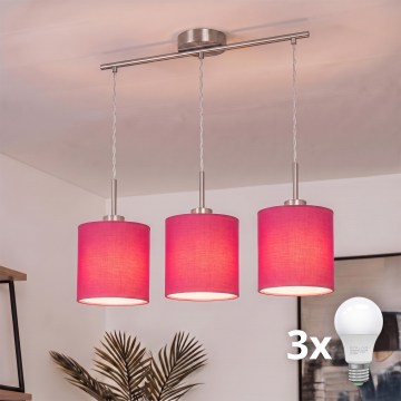 Brilagi - Lampadario LED su cavo NUBILA 3xE27/60W/230V rosa