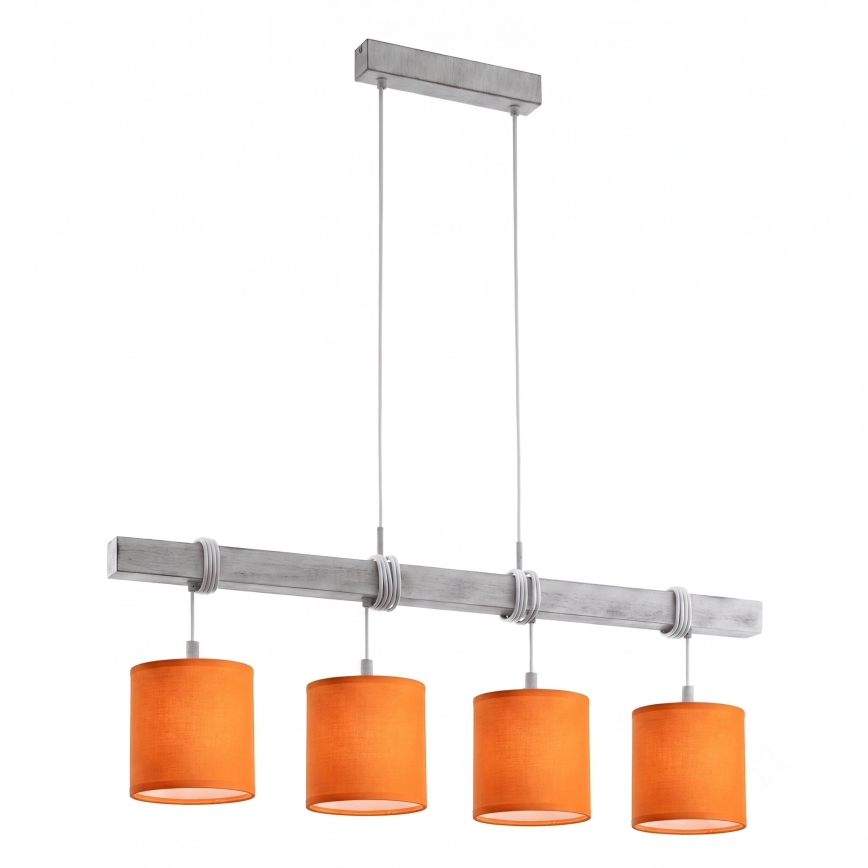 Brilagi - Lampadario LED su cavo NUBILA 4xE27/60W/230V grigio/arancione