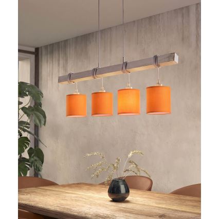 Brilagi - Lampadario LED su cavo NUBILA 4xE27/60W/230V grigio/arancione