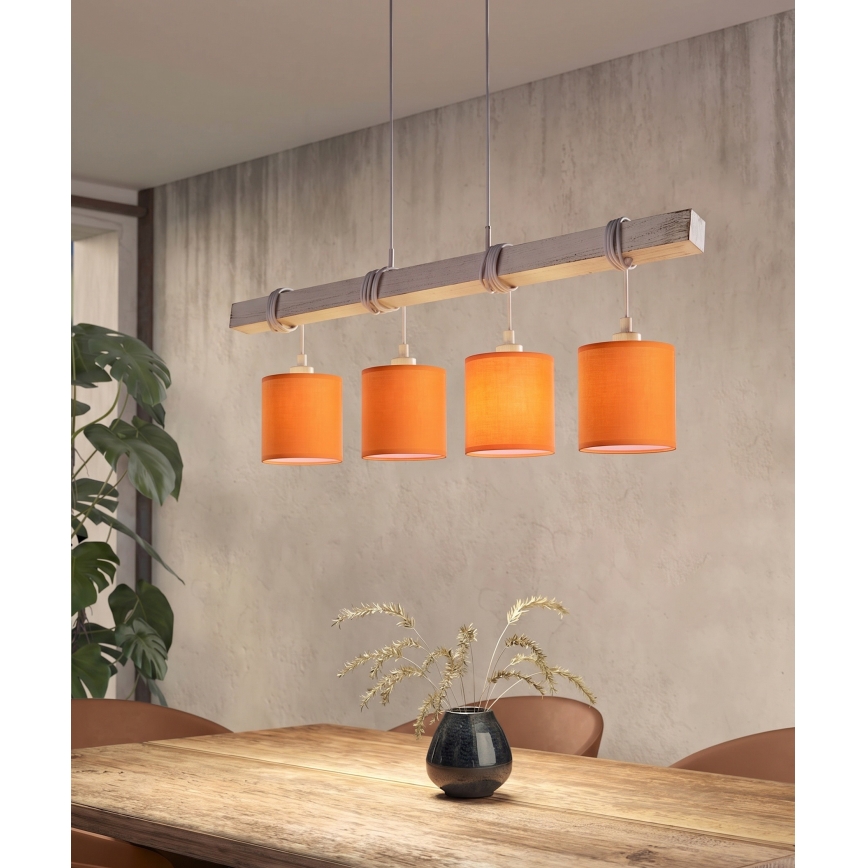 Brilagi - Lampadario LED su cavo NUBILA 4xE27/60W/230V grigio/arancione