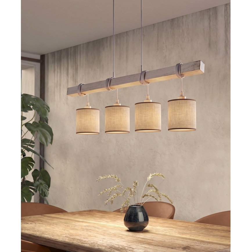 Brilagi - Lampadario LED su cavo NUBILA 4xE27/60W/230V grigio/marrone