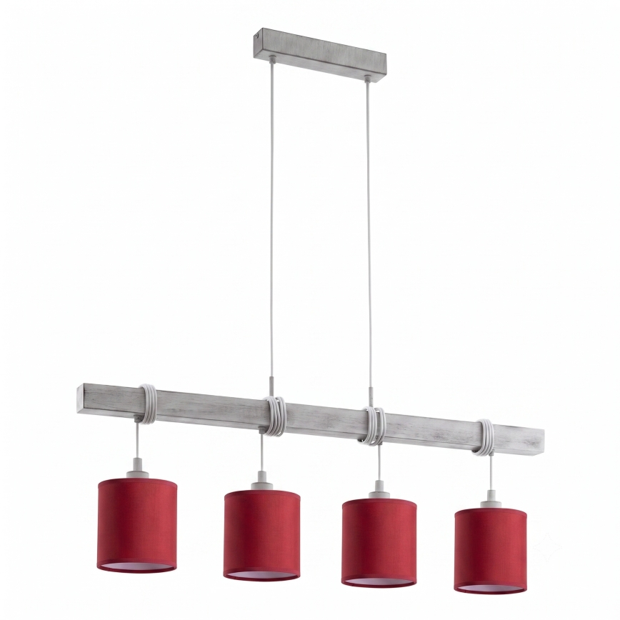Brilagi - Lampadario LED su cavo NUBILA 4xE27/60W/230V grigio/rosso pompeiano