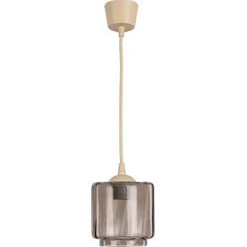 Brilagi - Lampadario LED su cavo RETRO GLASS 1xE27/60W/230V diam. 15 cm beige/fumé beige