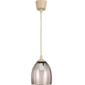 Brilagi - Lampadario LED su cavo RETRO GLASS 1xE27/60W/230V diam. 17 cm beige/beige fumé